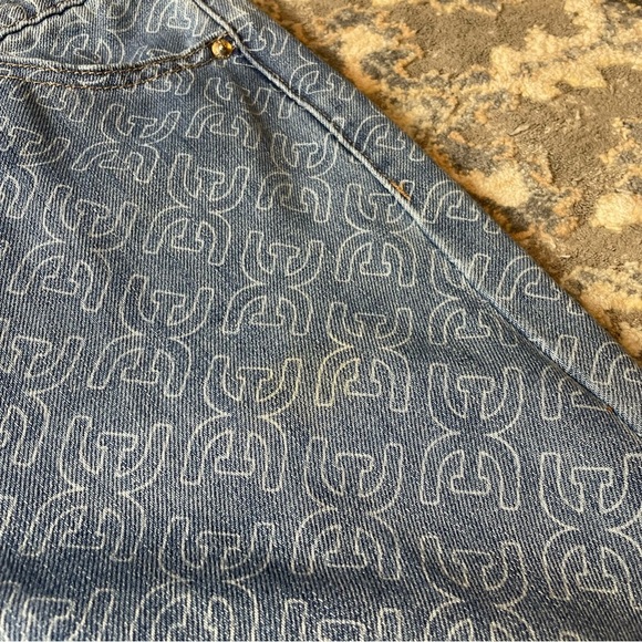 Sam Edelman Blue Patterned Straight Leg Jeans - Picture 6 of 7